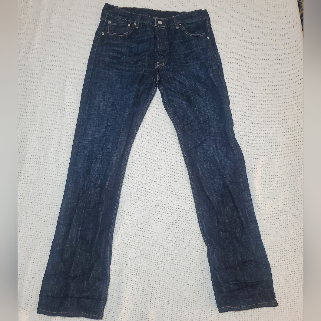 Levi's Dark Blue Straight Jeans 501 For Men W34 X L34